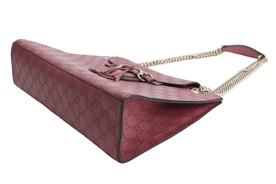 GUCCI EMILY CHAIN SHOULDER BAG (295403 525040 ) LARGE PINK GUCCISSIMA GOLD HARDWARE WITH DUST COVER