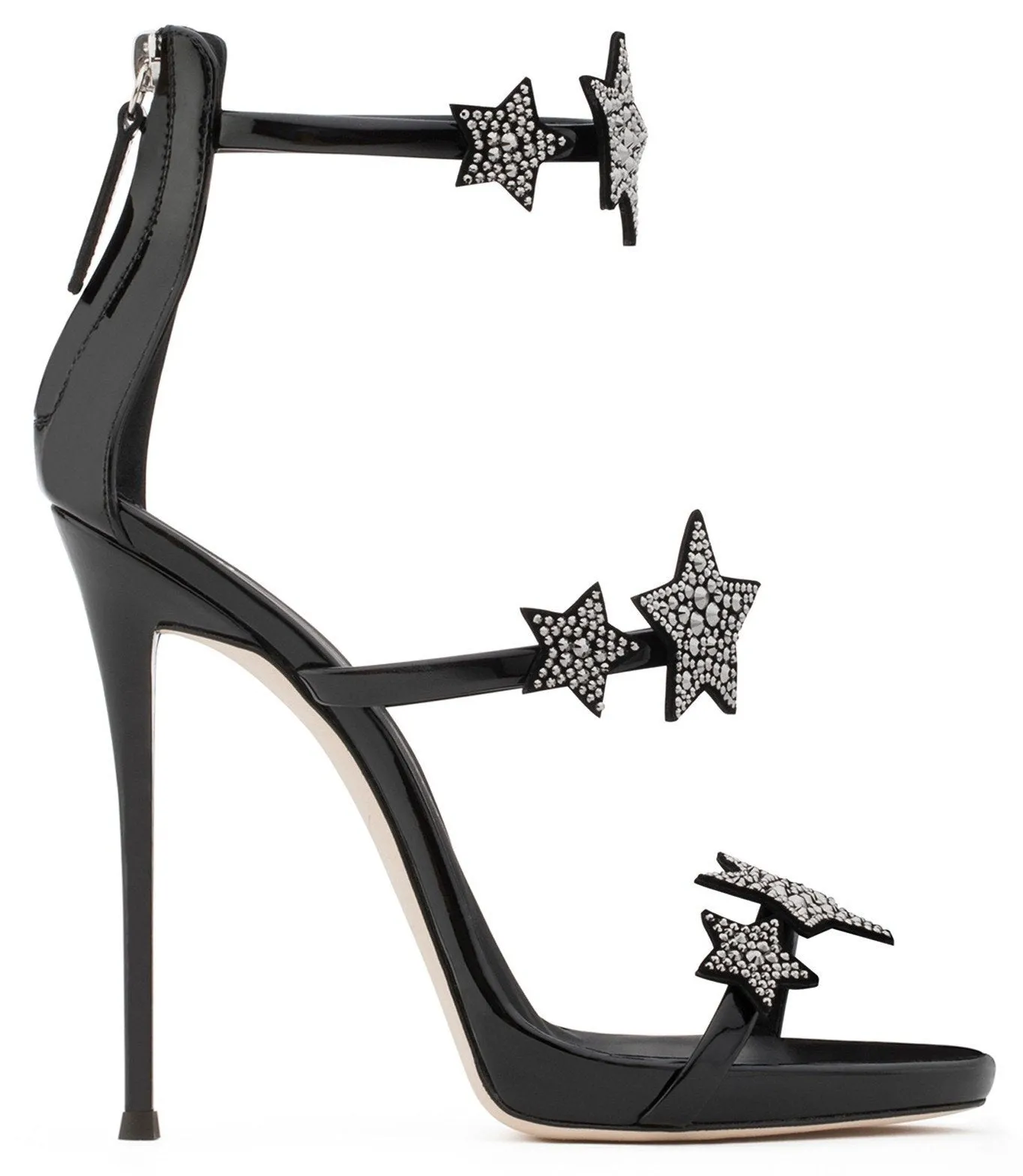 'Harmony Star' Strap Sandals - Black or Silver