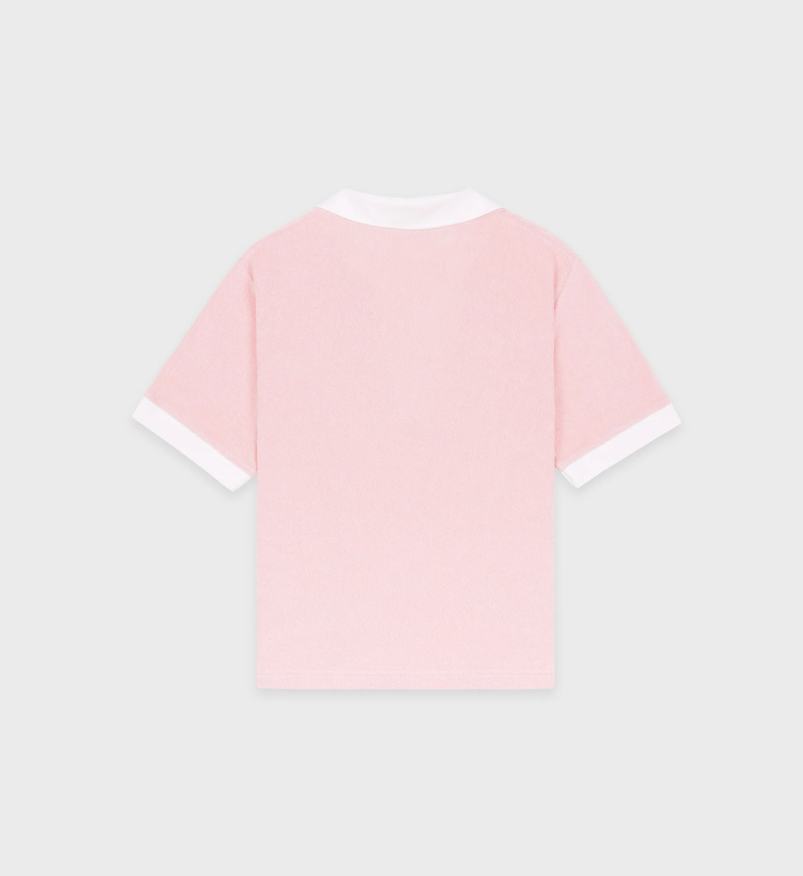 Hotel du Cap Cursive Contrast Terry Polo - Eden Pink/White