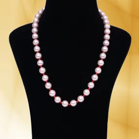 Imeora Pink 10mm Shell Pearl Necklace With Red Beads