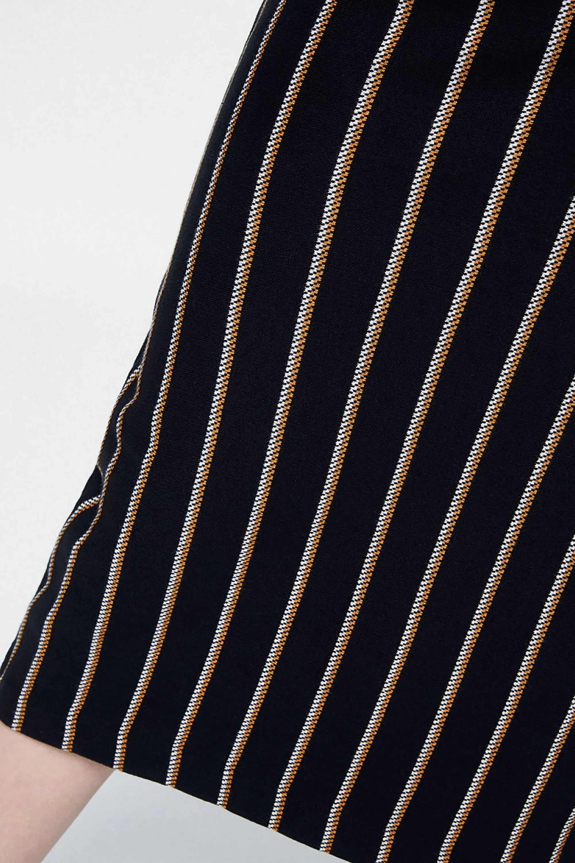 iva skirt <br> black & vertical stripes <br> by ARMEDANGELS