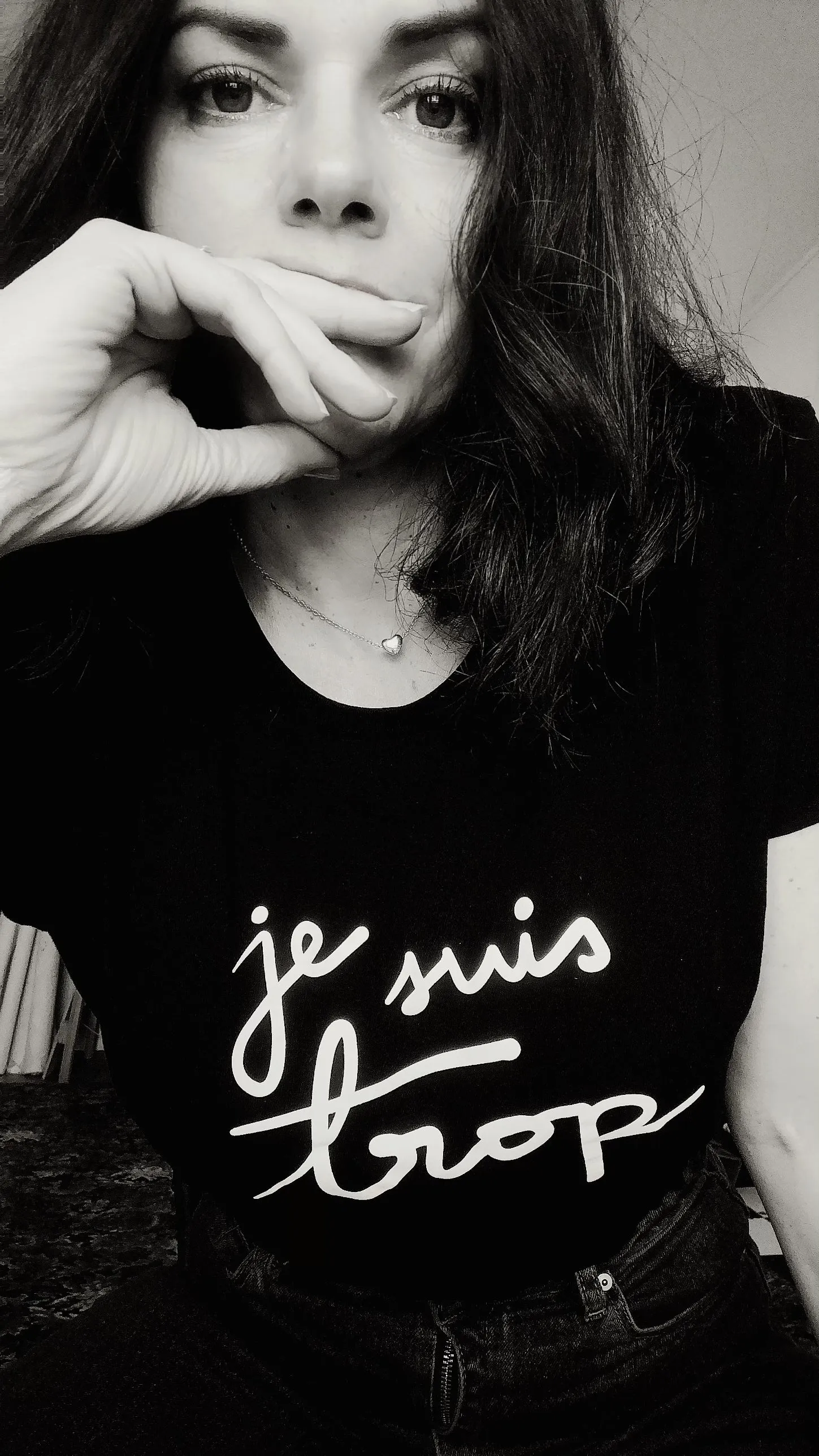 JE SUIS TROP tee Women's - BLACK