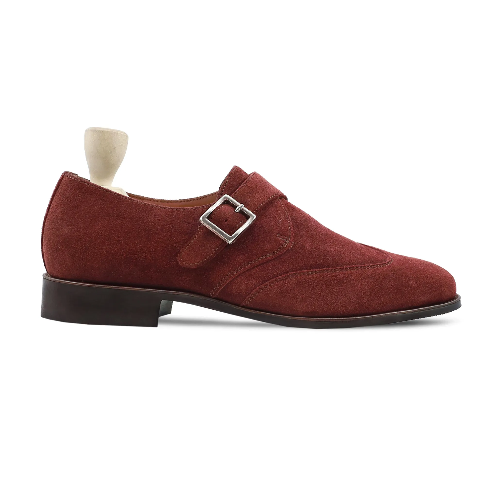 Kalmar - Men's Red Kid Suede Single Monkstrap