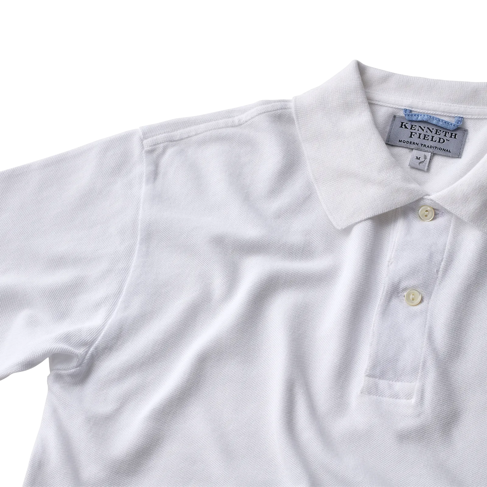 Kenneth Field Riviera Short Sleeve Knitted Piqué Polo Shirt White