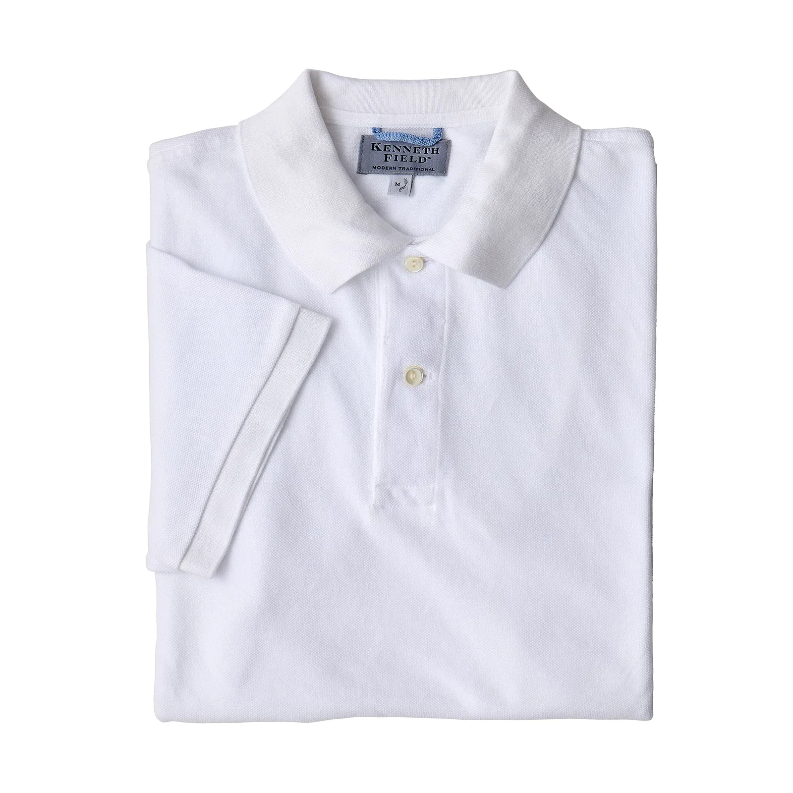 Kenneth Field Riviera Short Sleeve Knitted Piqué Polo Shirt White