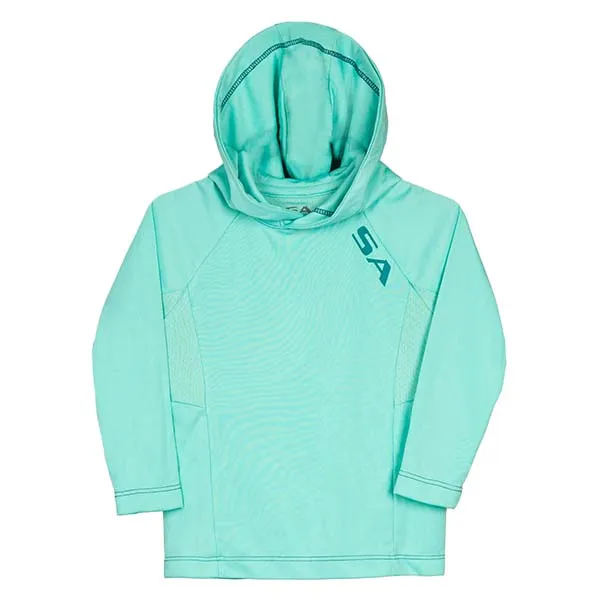 Kids Hooded Performance Long Sleeve Shirt | Mint | SA Logo