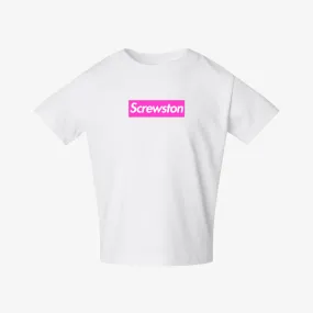 kids ridin' dirty screwpreme s/s tee (white/pink)