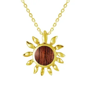 Koa Wood Sunflower Pendant