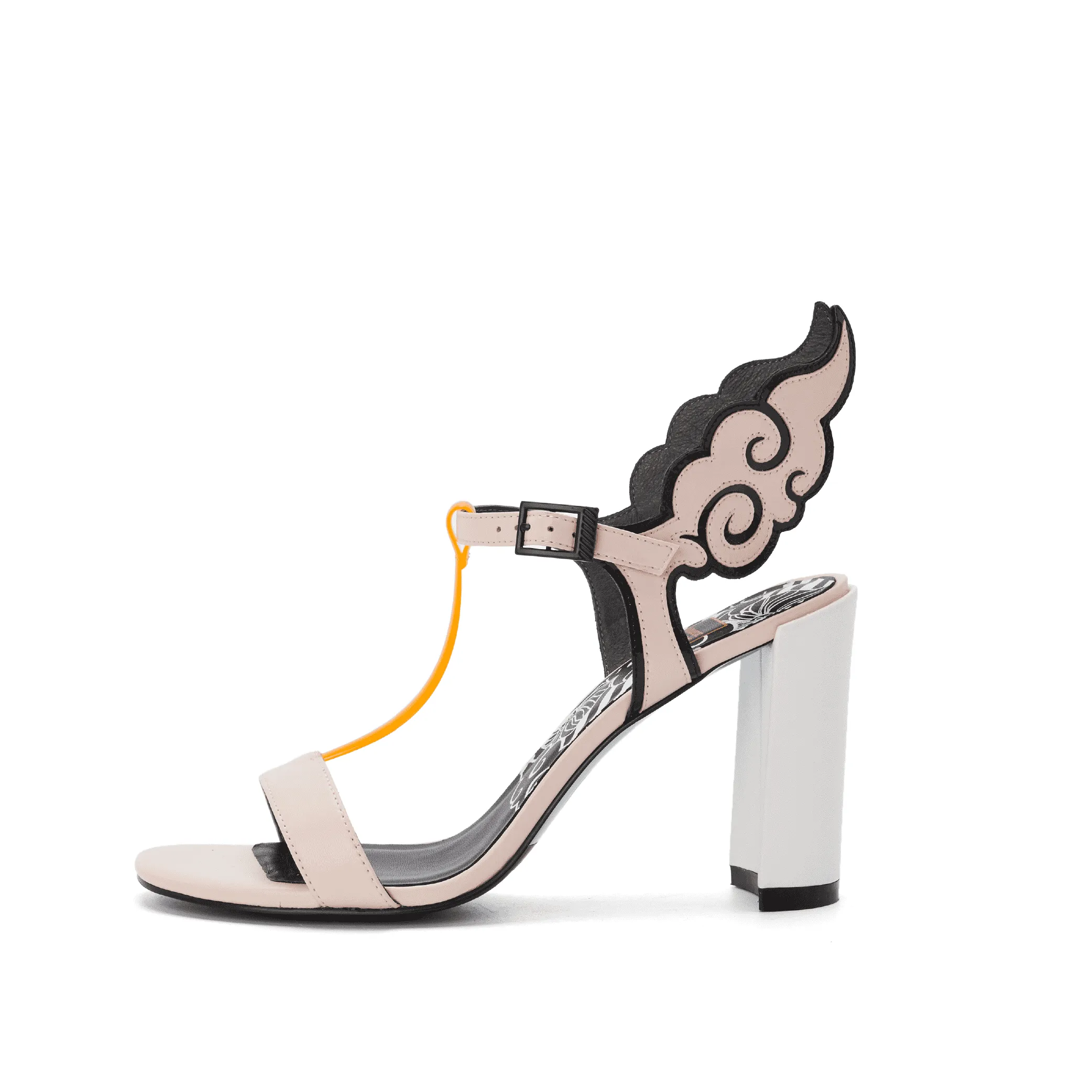 Ladies Ankle with Wings Heel Sandal 5247 Pink