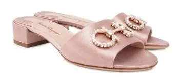 'Lampio' Crystal Slide Mule Sandals - Gold, Silver, Pink, Black