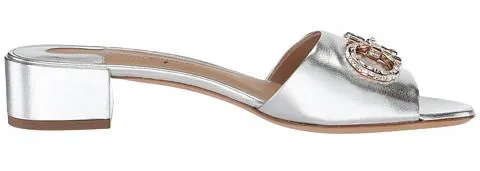 'Lampio' Crystal Slide Mule Sandals - Gold, Silver, Pink, Black