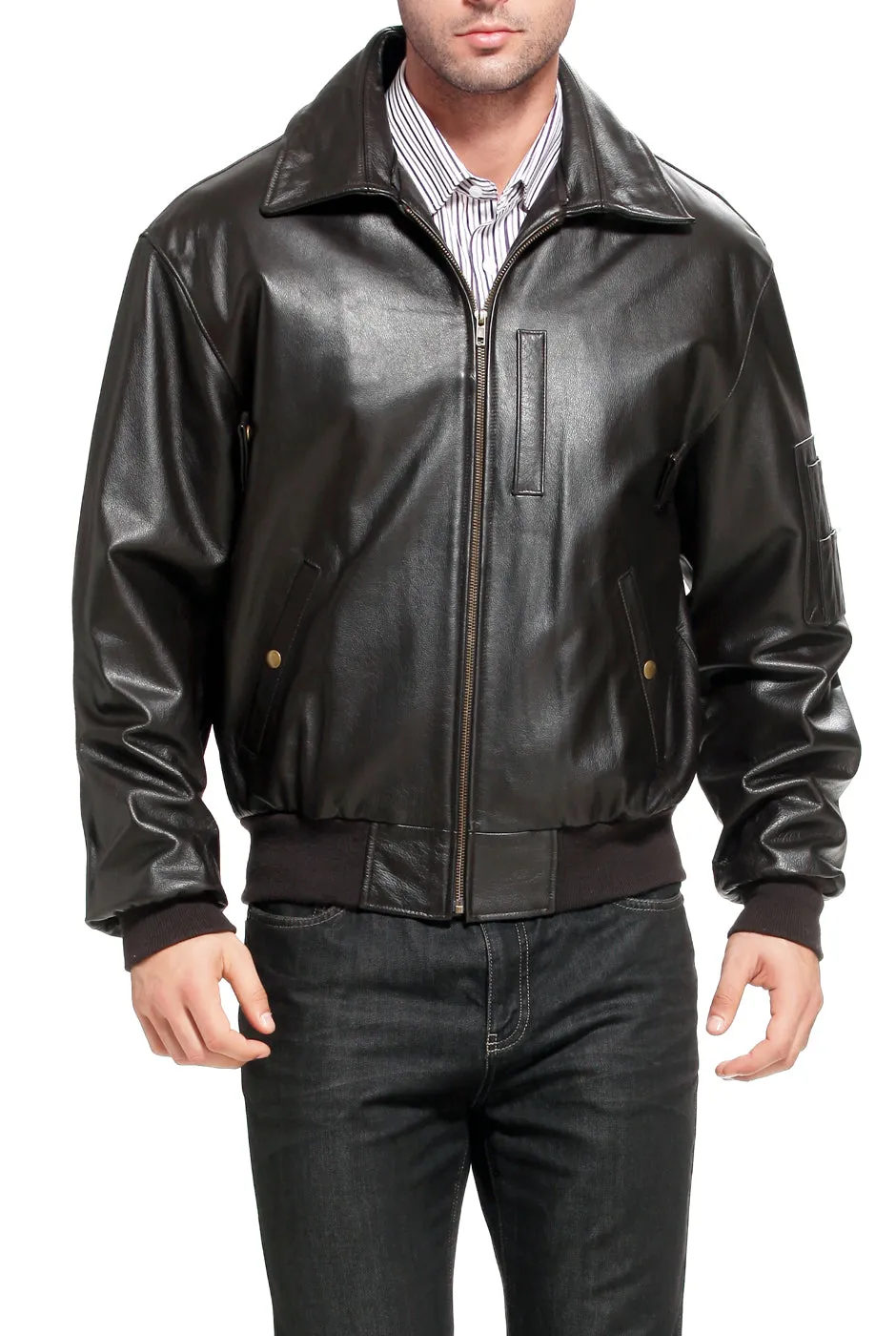 Landing Leathers Men Air Force B-15 Leather Flight Bomber Jacket