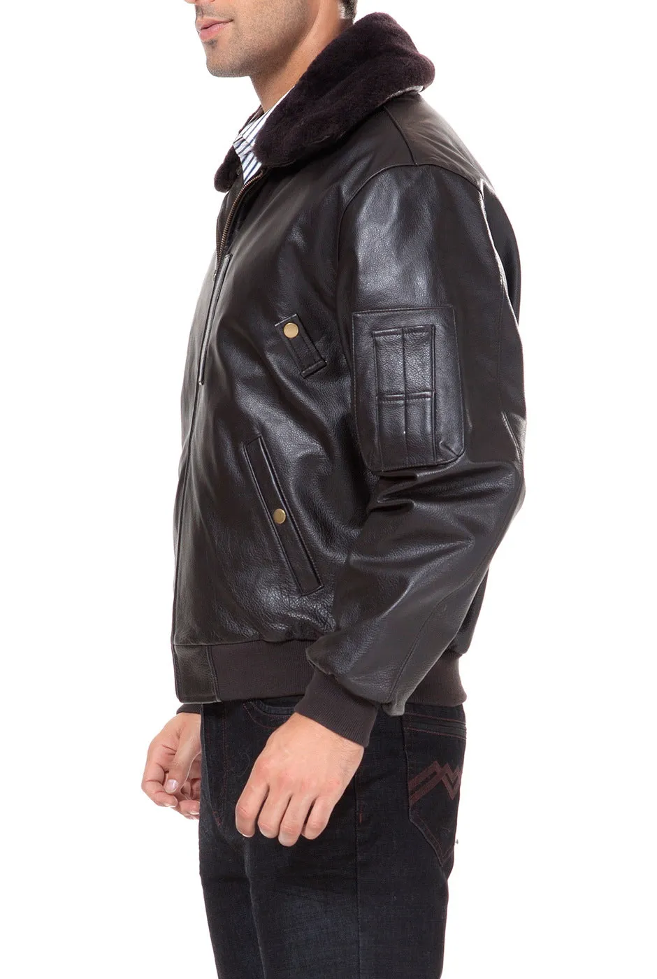 Landing Leathers Men Air Force B-15 Leather Flight Bomber Jacket