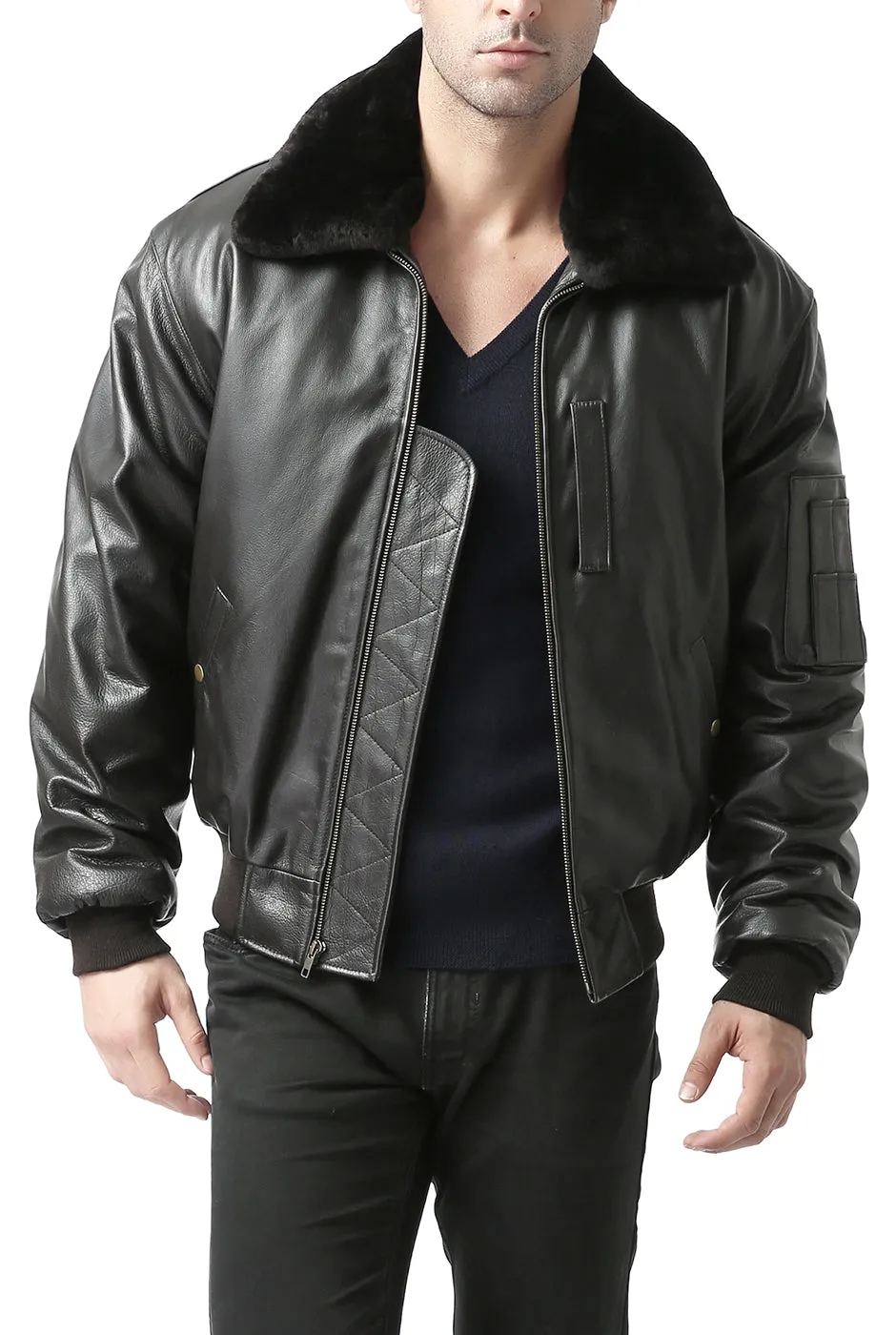 Landing Leathers Men Air Force B-15 Leather Flight Bomber Jacket