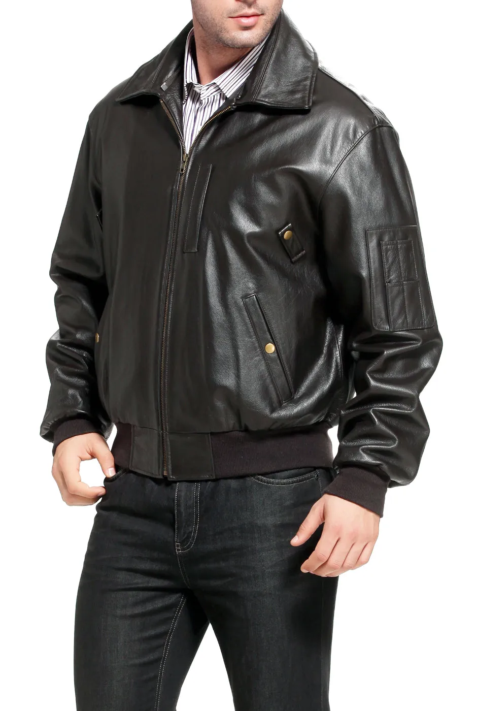 Landing Leathers Men Air Force B-15 Leather Flight Bomber Jacket