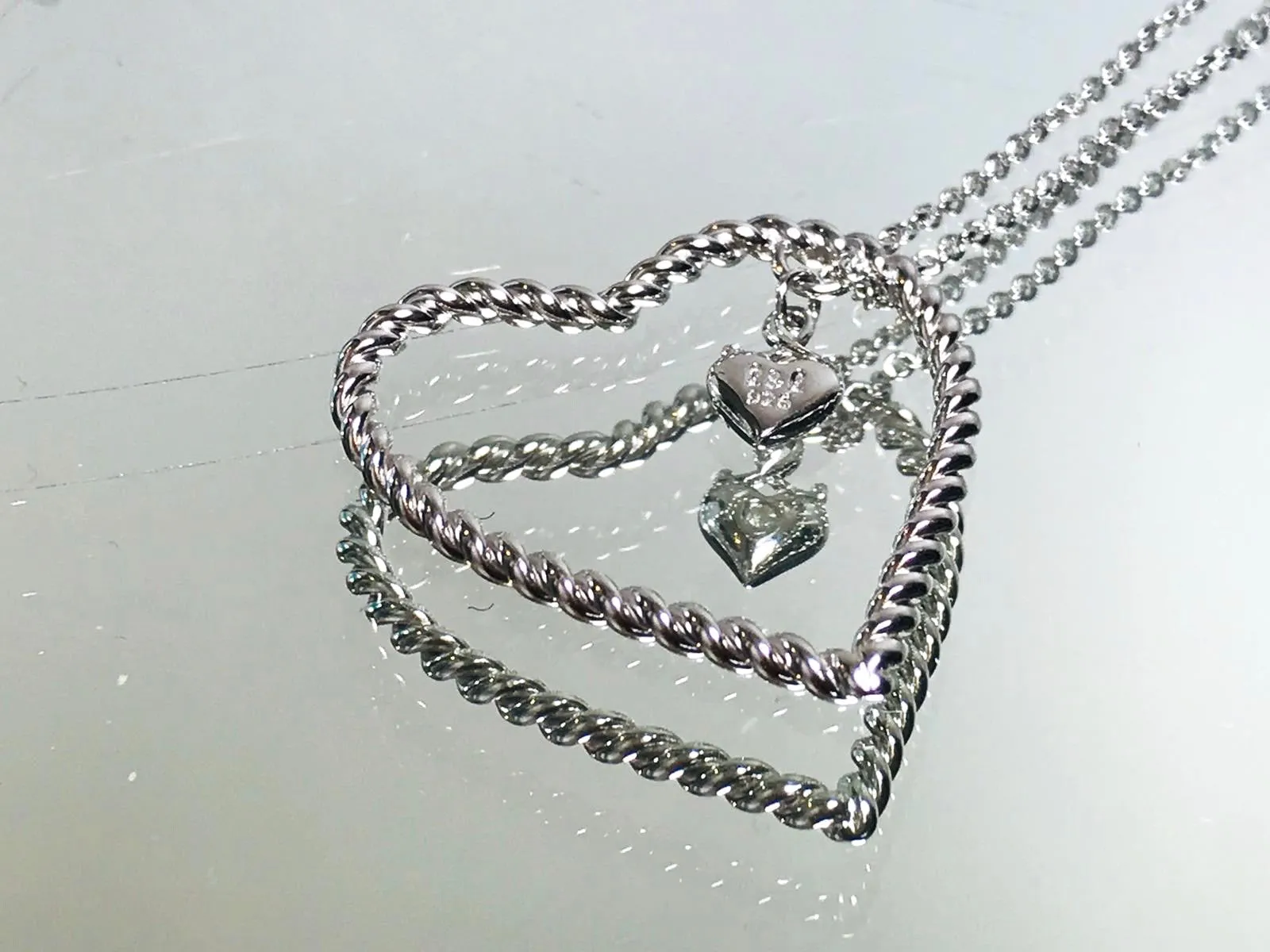 Lily & Lotty 925 Sterling Silver & Diamond Heart Necklace