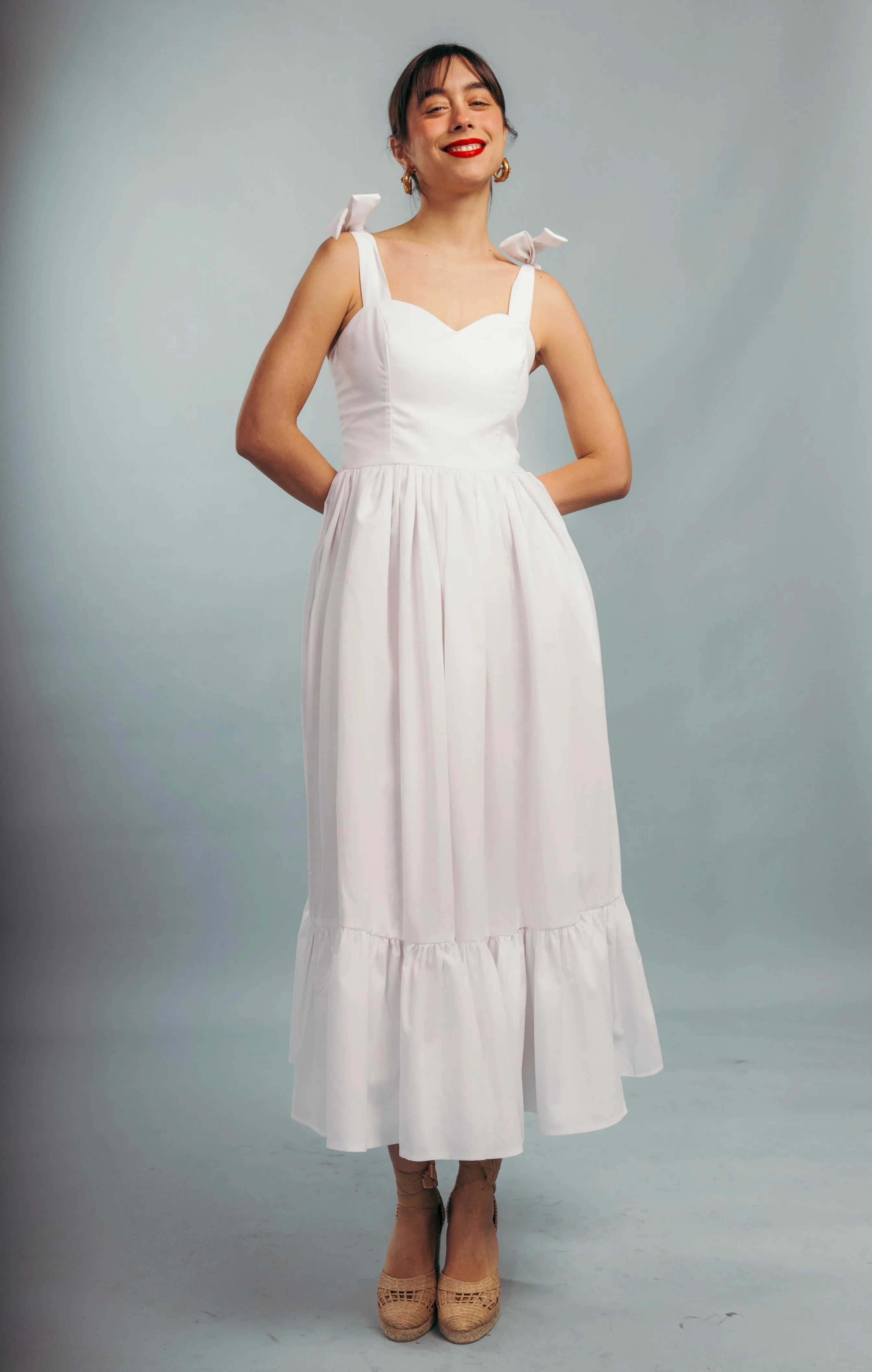 “Lily of the valley” dress in white