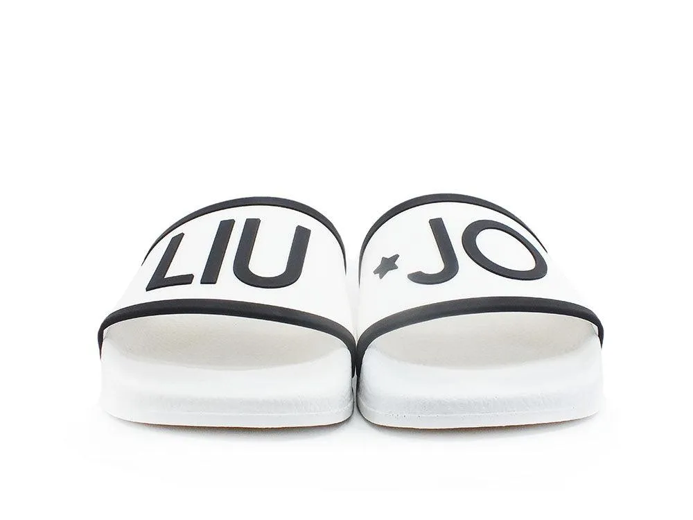 LIU JO Kos 2 Ciabatta Slipper Rubber White Black BA2169EX102