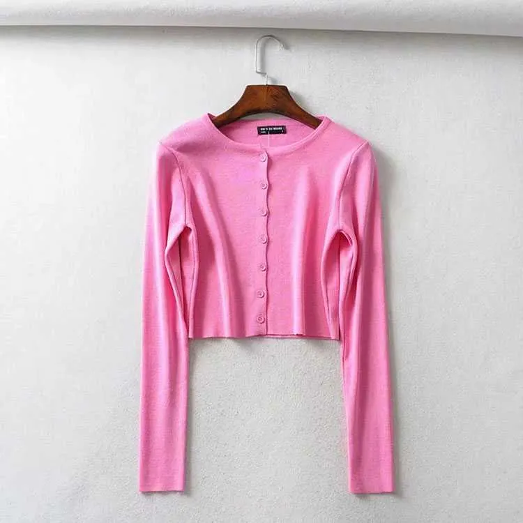 Long Sleeve Button Up Crop Top Tee Shirt For Young