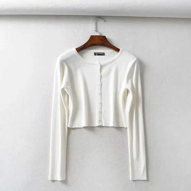 Long Sleeve Button Up Crop Top Tee Shirt For Young