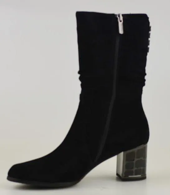 LORETTA VITALE Suede Mid Boot Black