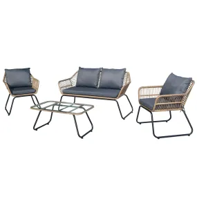 Lugano (4 Piece) Patio Sofa Set With Cushions