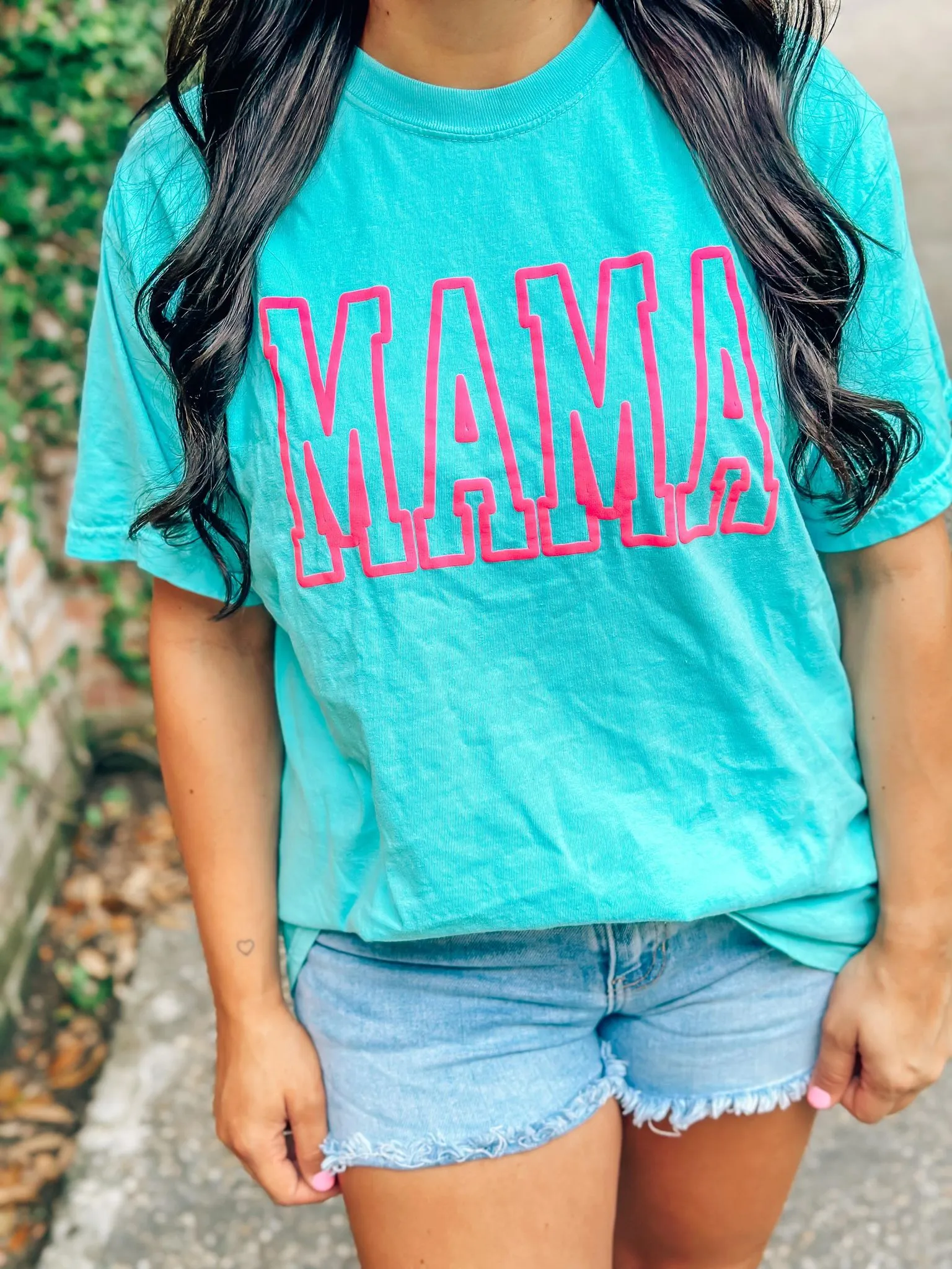 Mama Varsity Outline Puff Tee