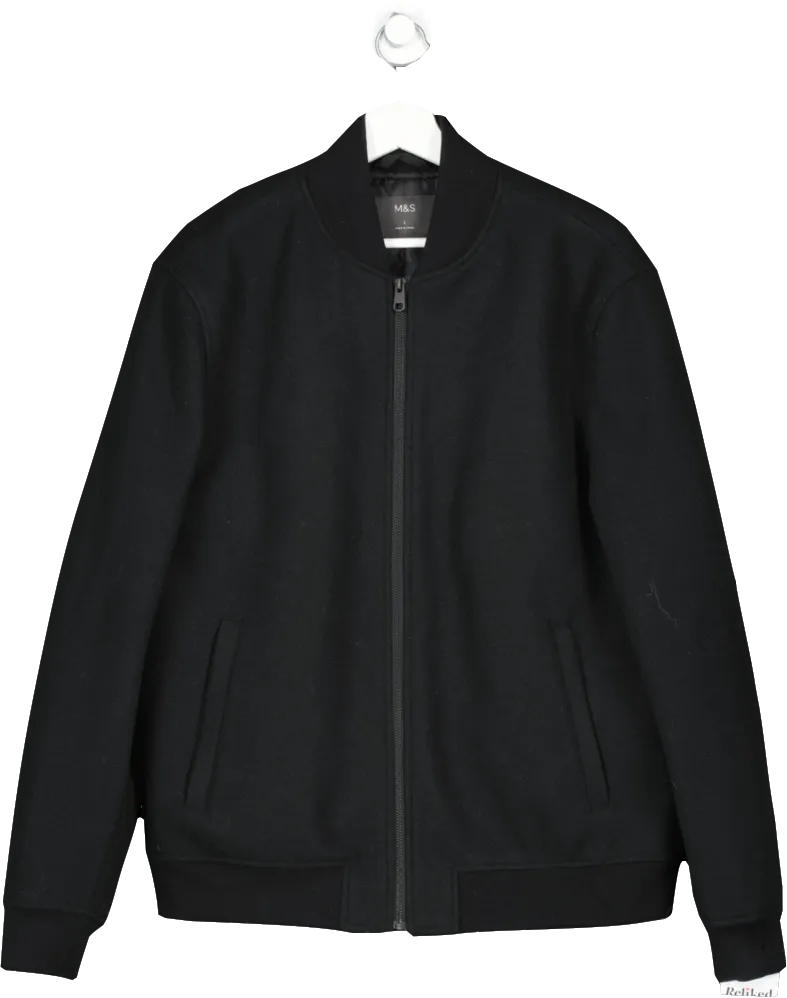 M&S Black Bomber Jacket UK L