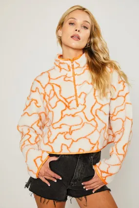 Marble Half Zip Teddy Pullover