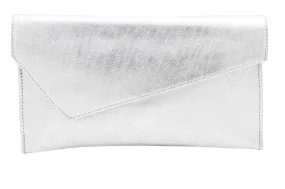 MARIAN Silver leather Envelope Clutch bag