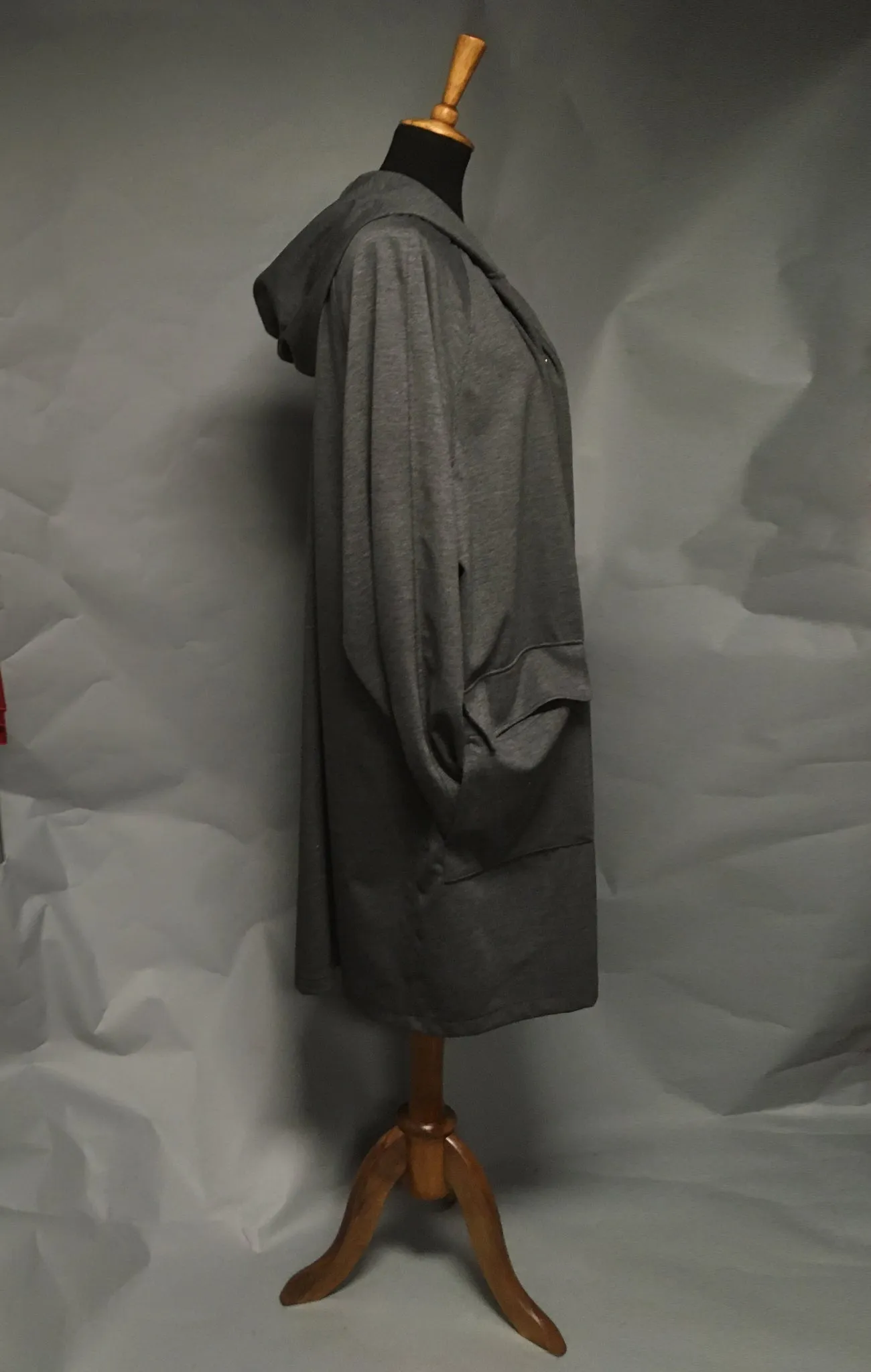 *Men's Grey Light Fleece Lined Snap Raincoat (SF0919E)