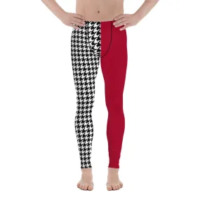 Men's Leggings Red and Houdstooth