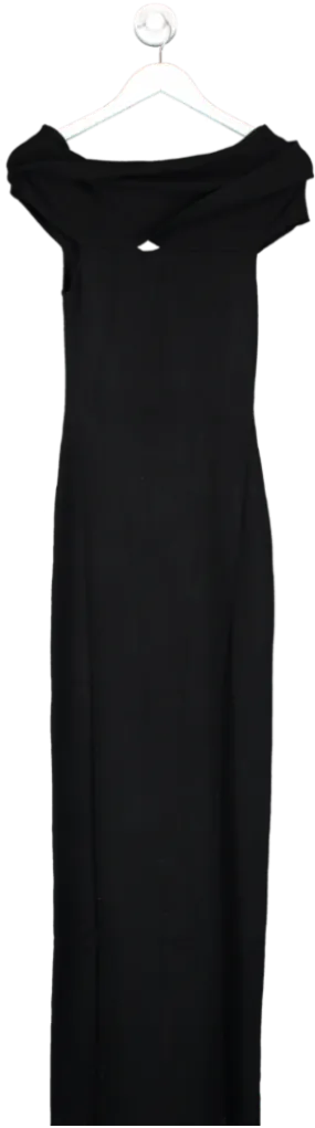 Meshki Black Terese Off Shoulder Knit Maxi Dress UK M