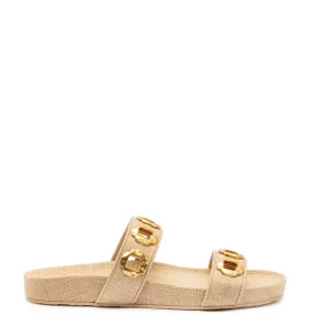 Milan Slide In Beige Raffia