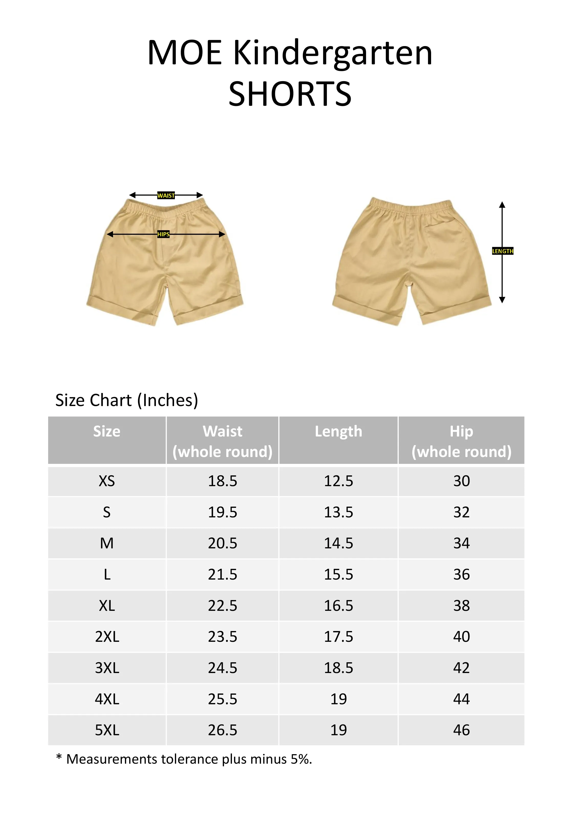 MOE Kindergarten Shorts (Boy)