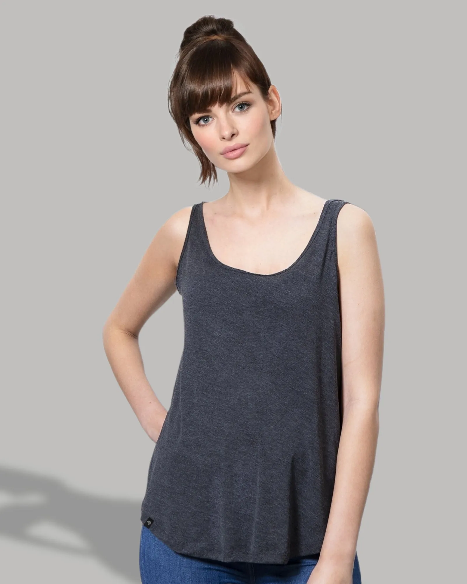 MTS M092 ― Damen Loose Fit Tank Top Bio-Baumwolle - Schwarz