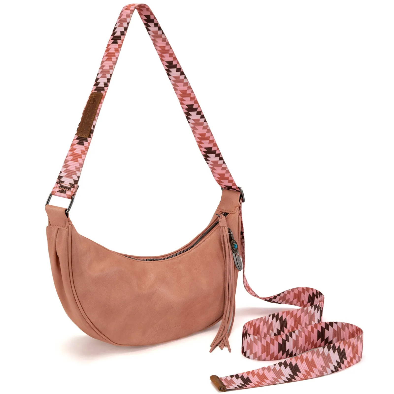 MW1284-8366  Montana West Crescent Crossbody Bag - Pink