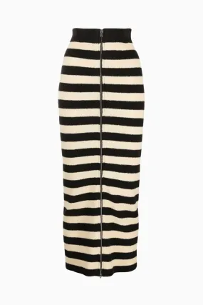 Nanushka Nima Striped Terry Knit Skirt - Creme/ Off Black