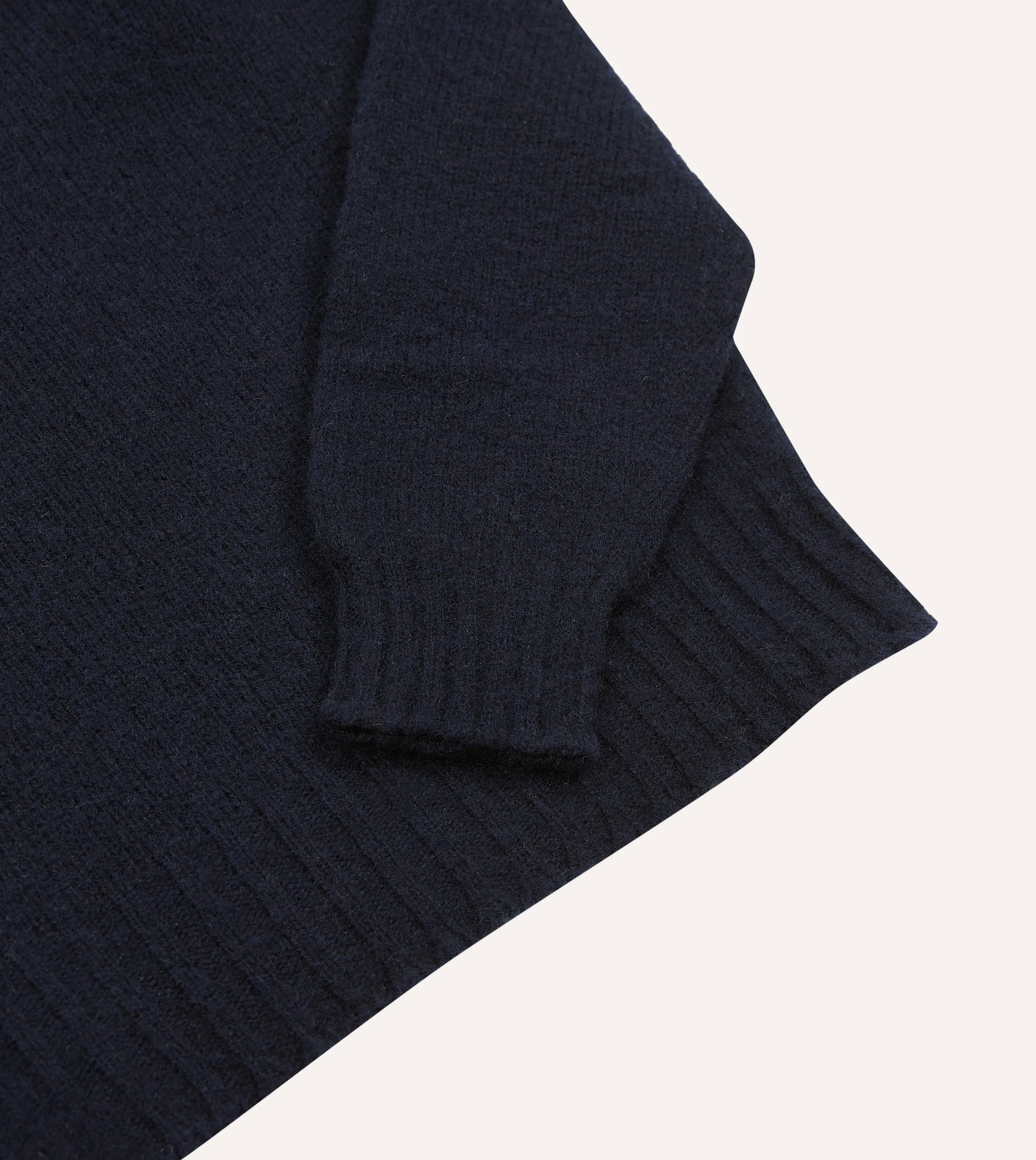 Navy Brushed Shetland Mock Neck Jumper