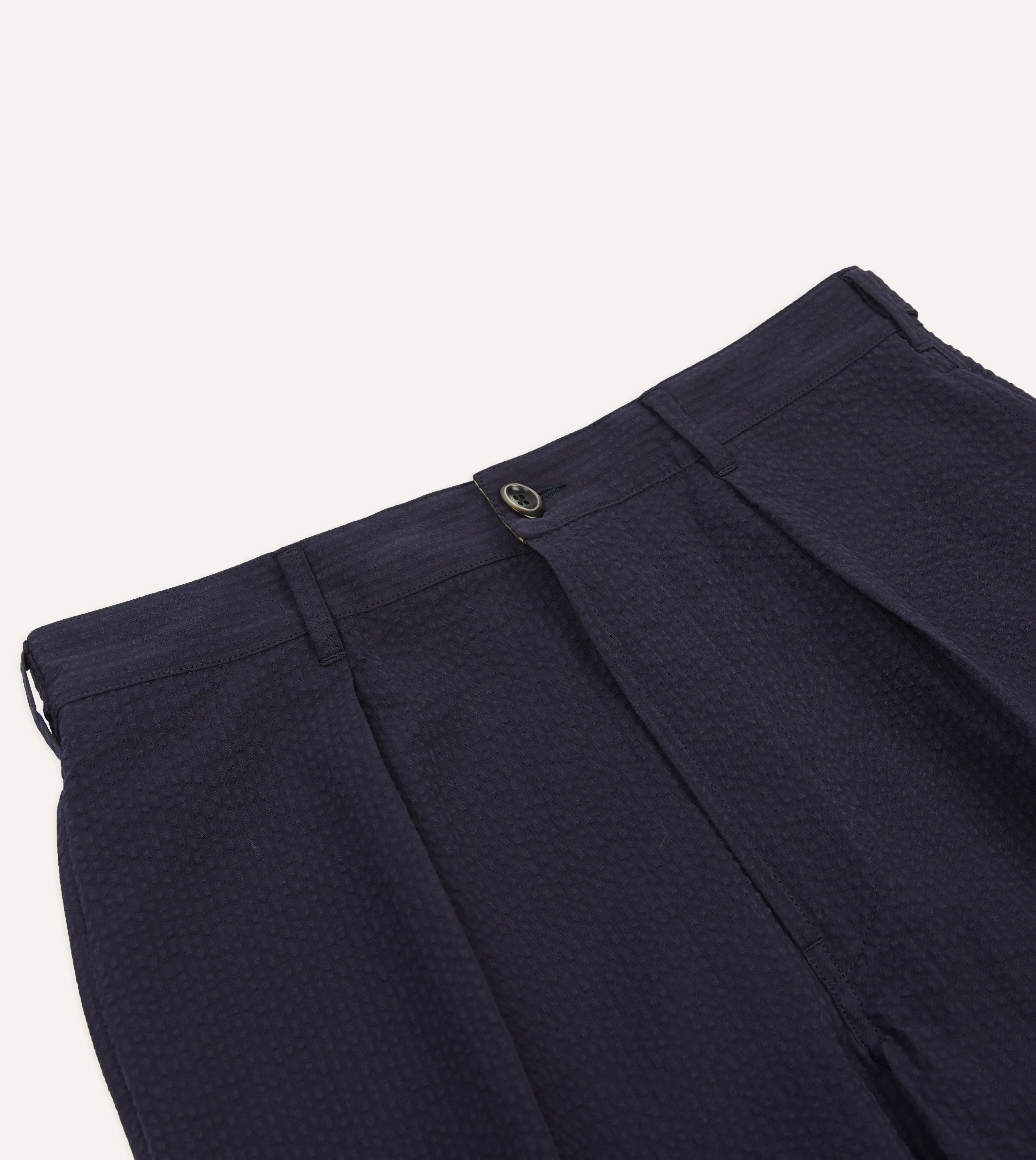 Navy Seersucker Games Trousers