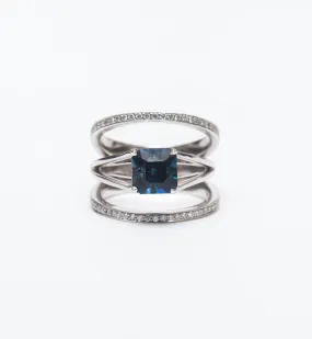 Nigerian Sapphire Centered & Acute Ring Set