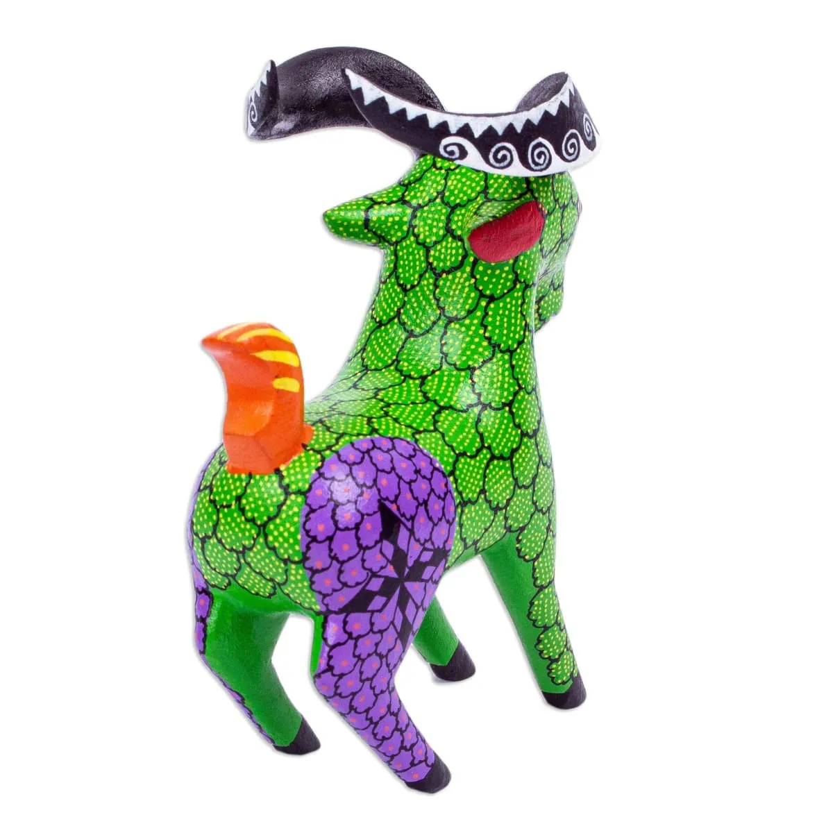 Novica Bold Goat Wood Alebrije Sculpture