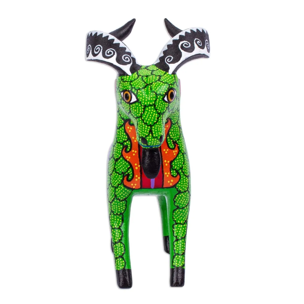 Novica Bold Goat Wood Alebrije Sculpture