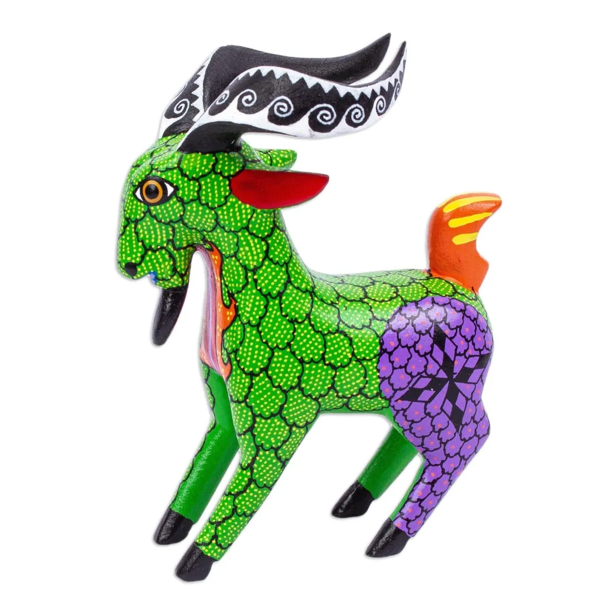 Novica Bold Goat Wood Alebrije Sculpture