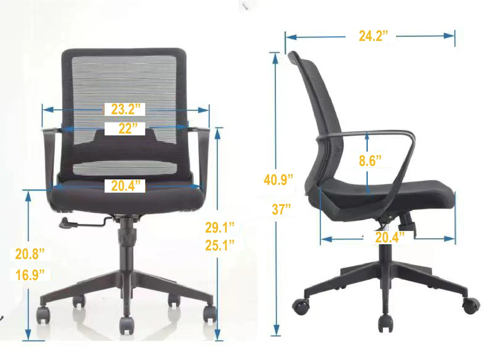 Office Chair Ovni Black/Smoke