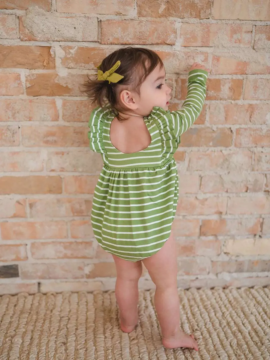 Ollie Jay Leah Asparagus Stripe Romper