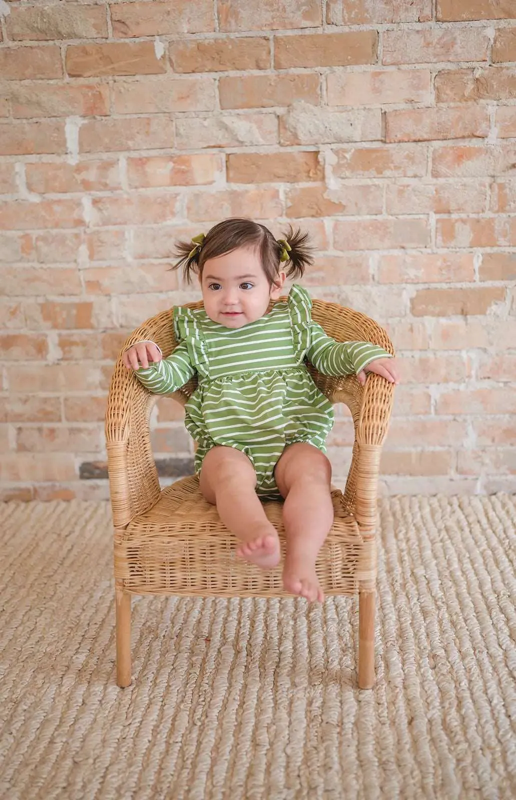 Ollie Jay Leah Asparagus Stripe Romper