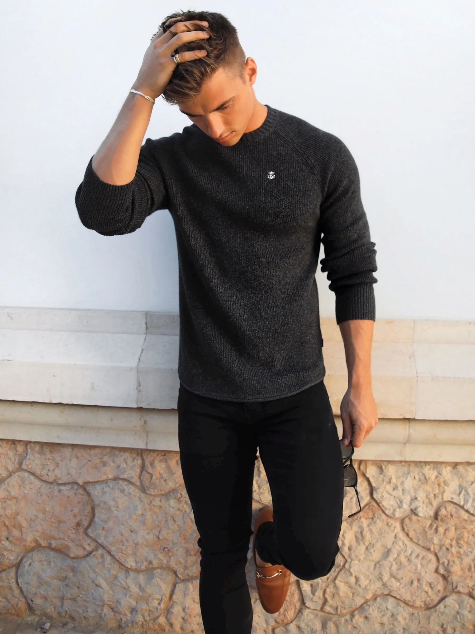 Olton Knit Jumper - Charcoal