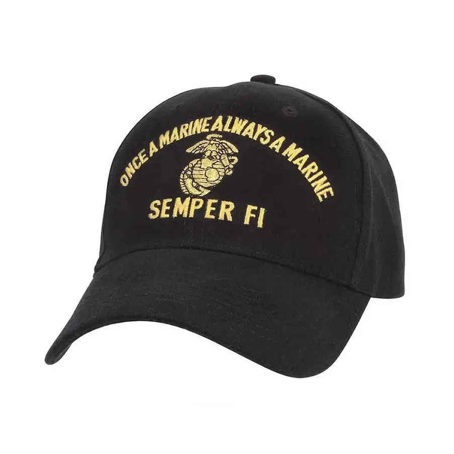 Once A Marine Always A Marine Semper Fi Gold & Black Low Profile Hat