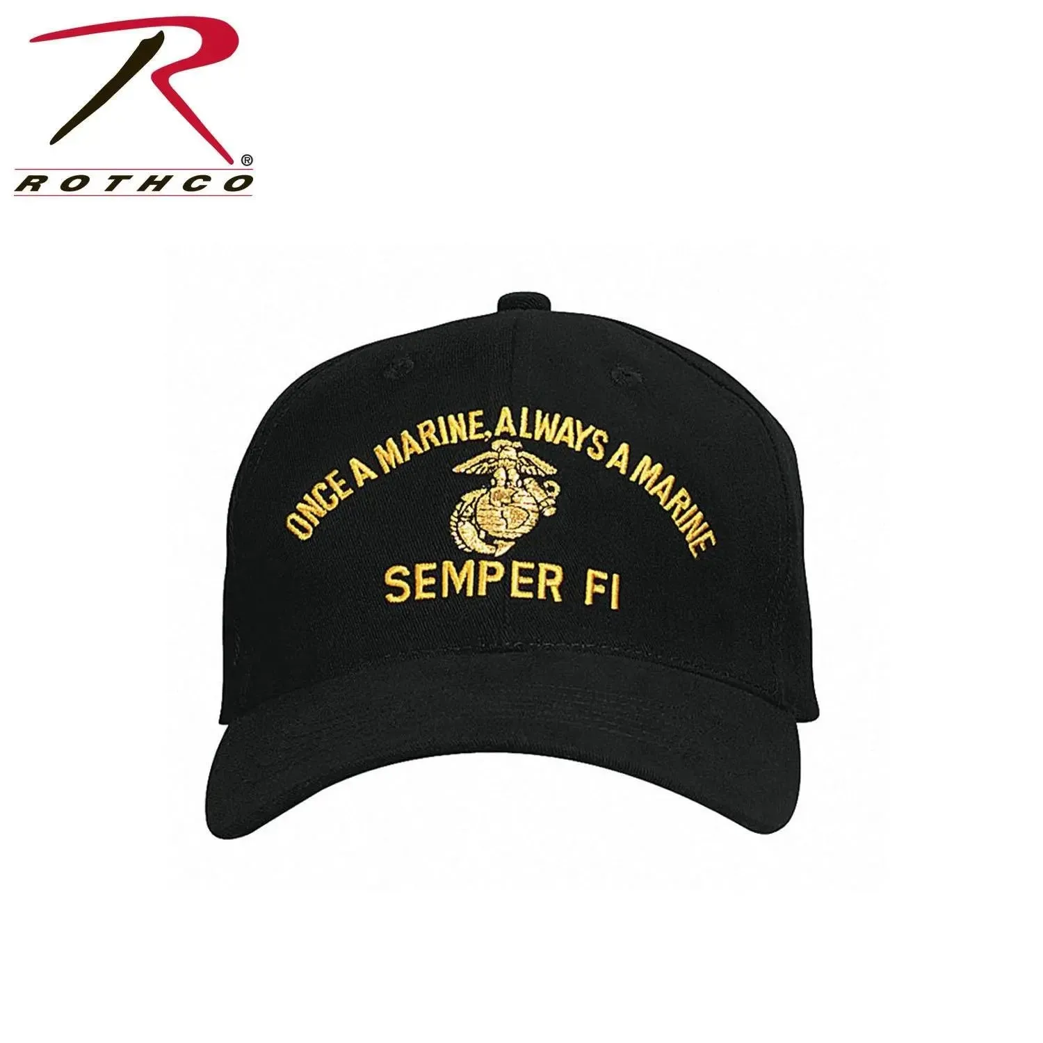 Once A Marine Always A Marine Semper Fi Gold & Black Low Profile Hat